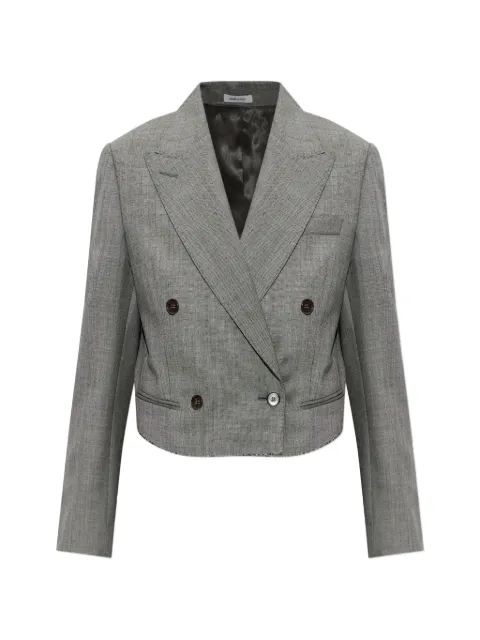 Alexander McQueen double-breasted cropped blazer Grey A002JWQJAEE