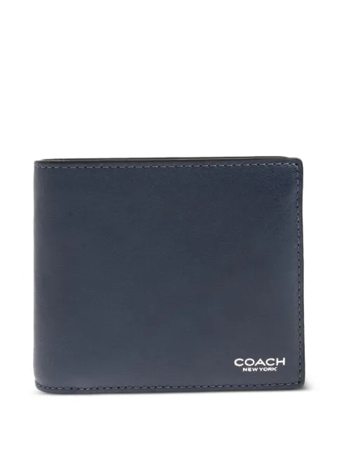 Coach logo-print leather wallet Blue CY911