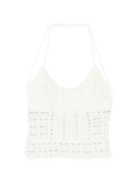 Frankies Bikinis x Jennie Nari crochet halterneck tankini Neutrals 10592CH