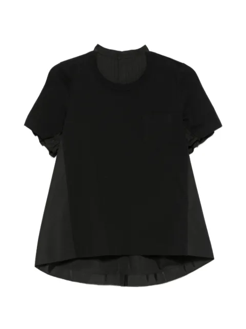 sacai pleated-back T-shirt Black SCW351