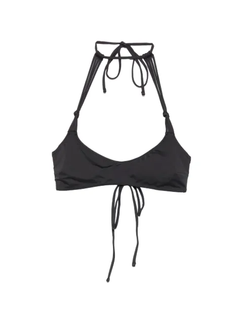 Frankies Bikinis x Jennie Hana halterneck tie-fastening bikini top Black 10591NS