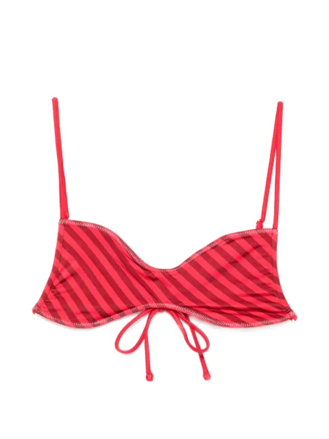 Frankies Bikinis x Jennie Magnolia striped bikini top Red 10589SA
