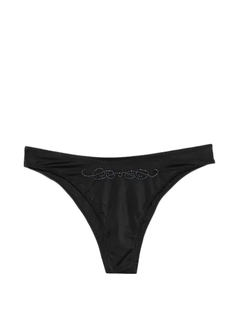 Frankies Bikinis x Jennie Dove beaded-logo bikini bottoms Black 11461BS