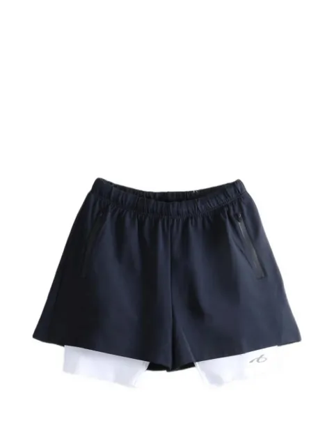 Balenciaga layered-design logo-print shorts Blue A000NLTUVN7