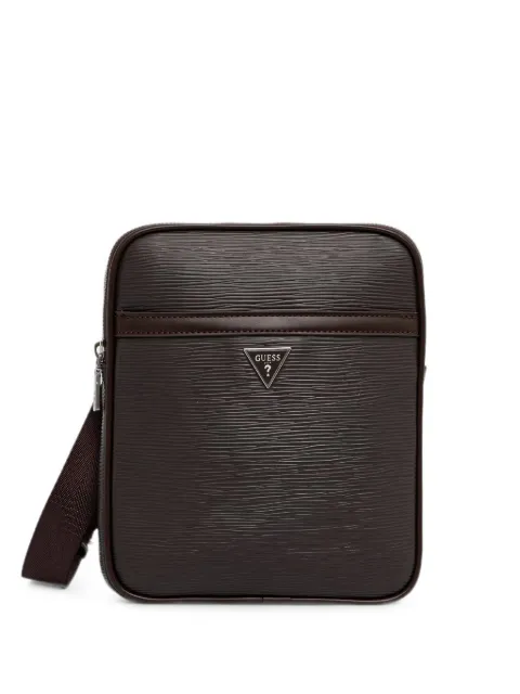 GUESS USA textured logo-plaque belt bag Brown HMMIPWP6223