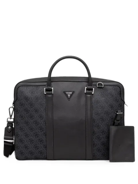 GUESS USA monogram-print logo-plaque holdall Black HMMILLP6269