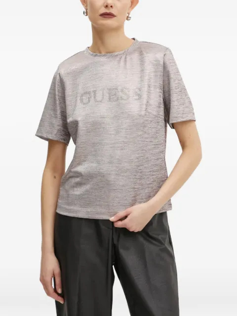GUESS USA rhinestone-logo T-shirt Grey W5RP10KCN42