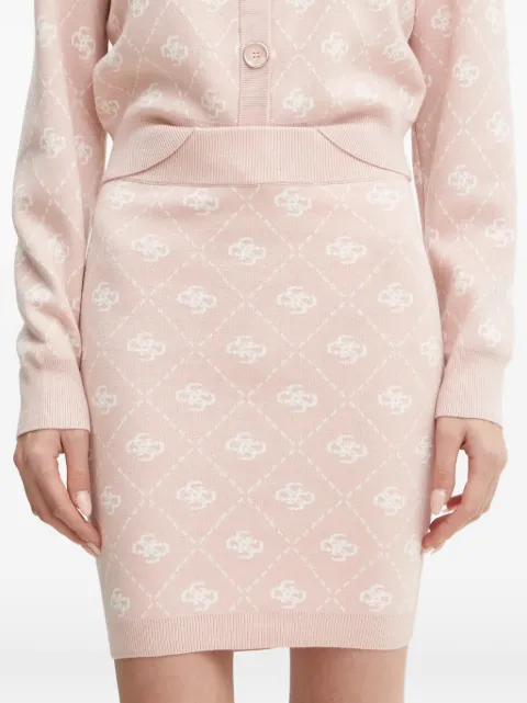 GUESS USA monogram-print knit mini skirt Pink W4BD0SZ3JD2