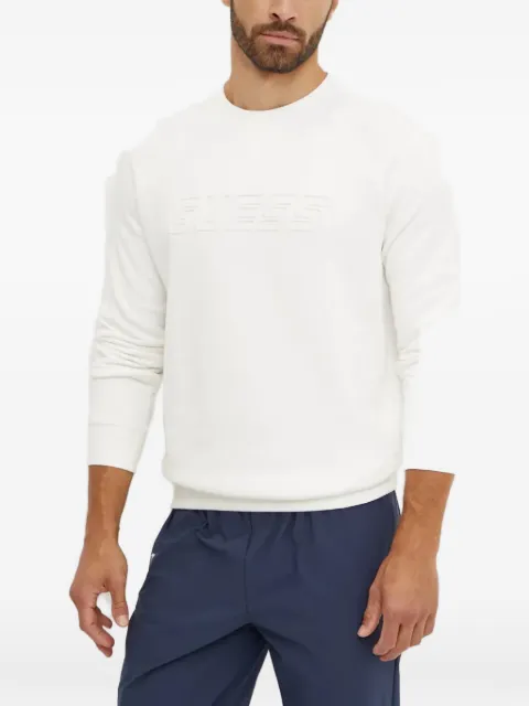 GUESS USA logo-embossed raglan-sleeve sweatshirt White Z4YQ16K9V31