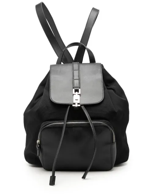 Gucci Pre-Owned 2000-2015 Canvas and Calfskin Jackie Drawstring backpack Black LFIXJX0PN9VOWGSI