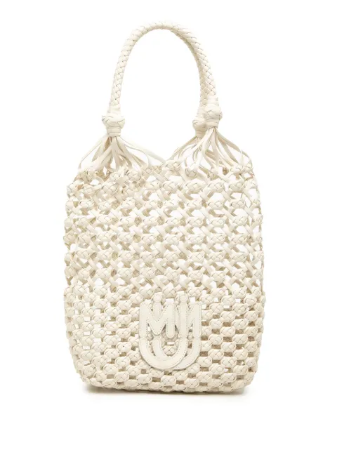 Miu Miu Pre-Owned 2020-2026 Nappa Macrame bucket bag White O5IMQ9WUBXND9WV0