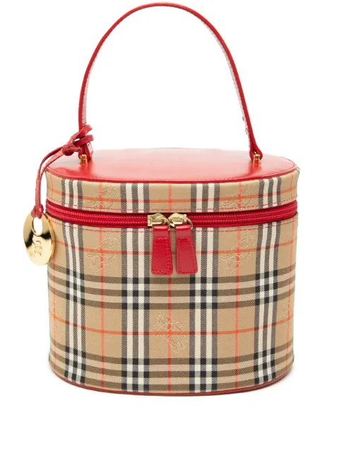 Burberry Pre-Owned 2000-2017 Haymarket Check Canvas vanity bag Red YHSE7GEIZFOS3IML