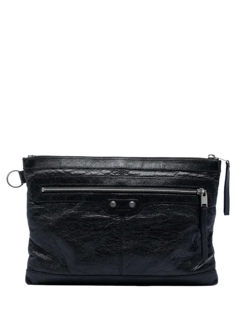 Balenciaga Pre-Owned 2017 Lambskin Motocross Classic Clip M clutch bag Black UBVRQ3HM9Q1RT8XO