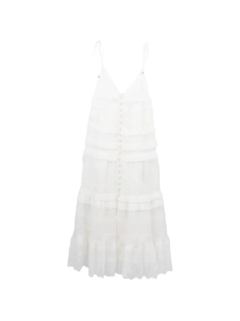 ZIMMERMANN ruffled lace-trim dress White ZMMDS8685DSXRWHX001
