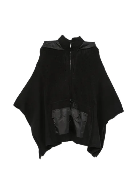 TWINSET hooded drawstring poncho Black 262TA4430