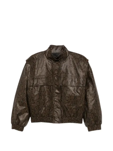 TWINSET snake-effect high-neck jacket Brown 262TT2280