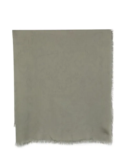 TWINSET jacquard-logo frayed scarf Grey 262TA4360