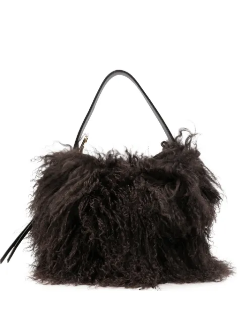 LORISTELLA Emma faux-shearling shoulder bag Brown 3151PLEMMAMARRONE