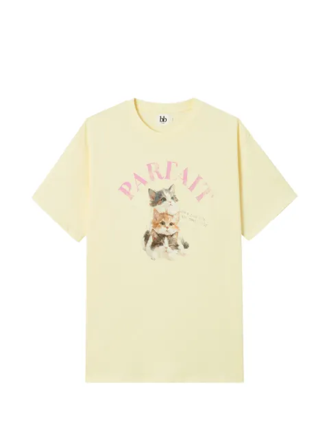 b+ab graphic-print cotton T-shirt Neutrals 6U692AS
