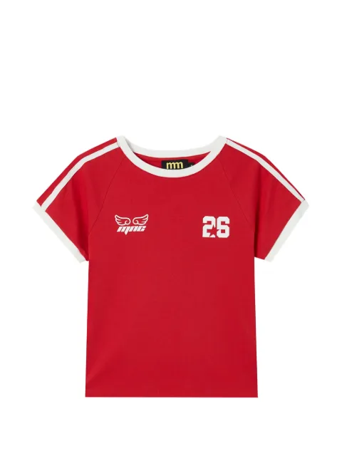 Mini Cream logo-print raglan-sleeve T-shirt Red 6UM657A