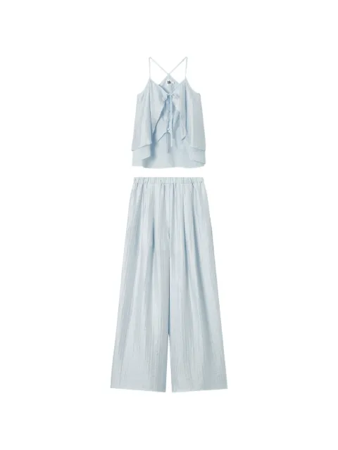 b+ab ruffled button-front jumpsuit Blue 6U205AS