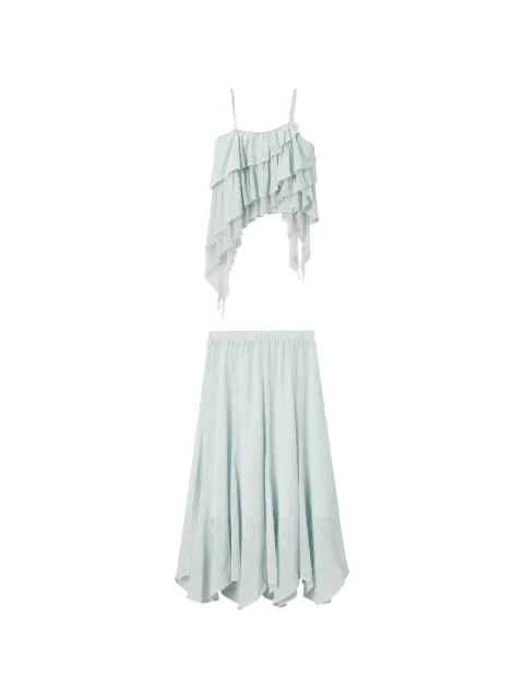 b+ab ruffled lace-trim dress Blue 6U206AS