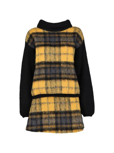 Vintage JC de Castelbajac check-pattern roll-neck dress Black MR75263