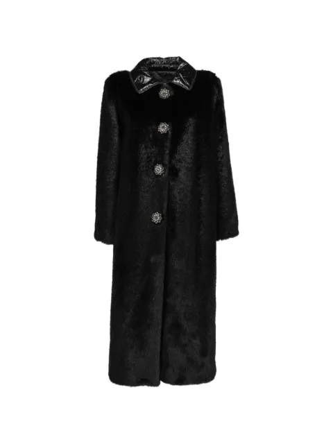Ermanno Scervino Vintage faux-fur crystal-embellished coat Black CVM262240