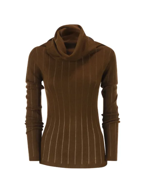 Max Mara ribbed-knit silk-blend sweater Brown 2626366051600