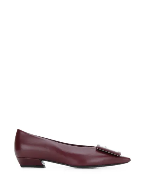 Roger Vivier buckle-detail pointed-toe leather pumps Red RVW8244550091T