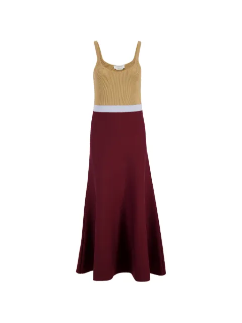 Gabriela Hearst Flaminius ribbed-knit sleeveless midi dress Red 4269909A004