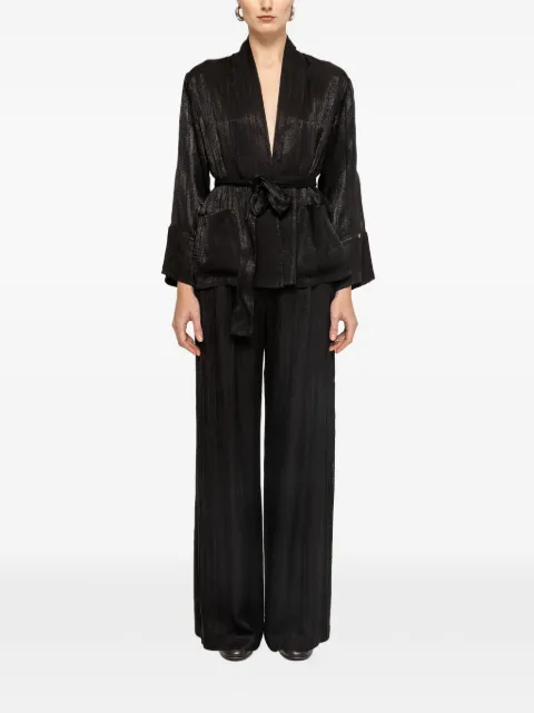 NISSA wide-leg viscose pants Black P1361