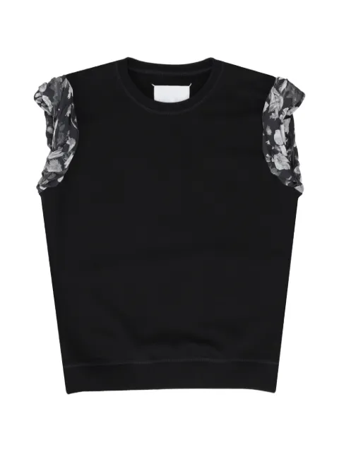 Maison Margiela floral-print ruffled sweatshirt Black S29GU0087S25505