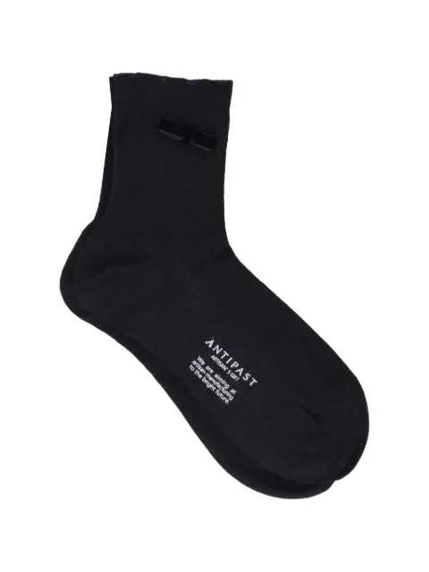 Antipast velvet-bow polka-dot socks Black ANP111BLK