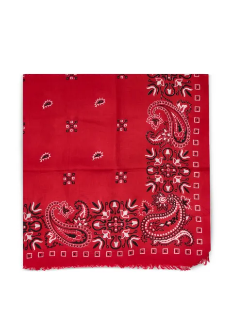 MANIPURI bandana-print frayed scarf Red 23RWB