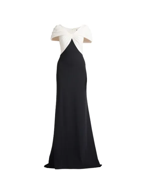 Tadashi Shoji twist-detail off-shoulder maxi dress White BOS26277L