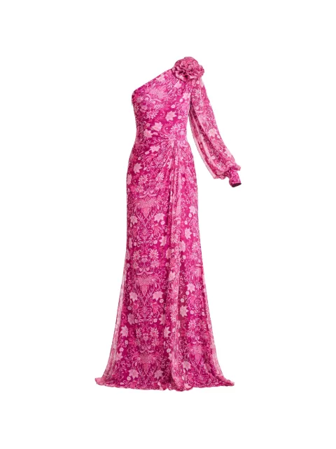 Tadashi Shoji floral-print one-shoulder maxi dress Pink CKJ26354L