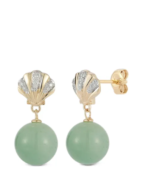 Mateo Petite Venus jade drop earrings Gold 14KTPETITEVENUSJADEDROPEARRINGS