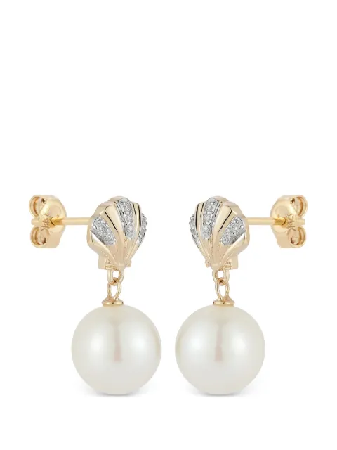 Mateo Petite Venus pearl and diamond earrings Gold 14KTPETITEVENUSPEARLDROPEARRINGS