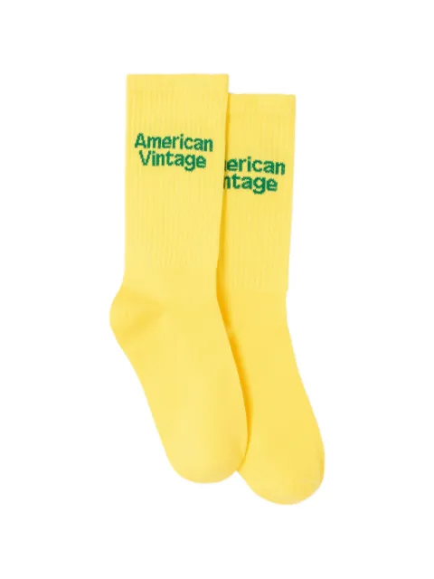 American Vintage Clypsun logo-intarsia socks Yellow CLY00BH26