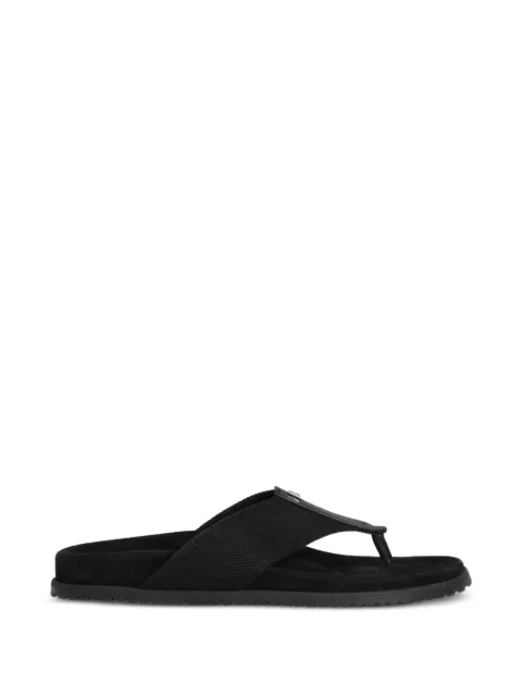Dolce & Gabbana logo-plaque flip-flops Black A80628A0763
