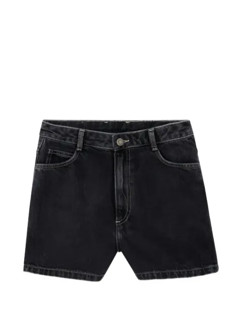 American Vintage logo-patch denim shorts Black YOP09C