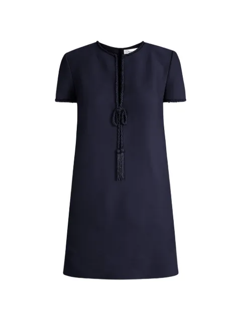 Oscar de la Renta Beaded Bow-Detail Shift mini dress Blue 26PE213DSWNAV