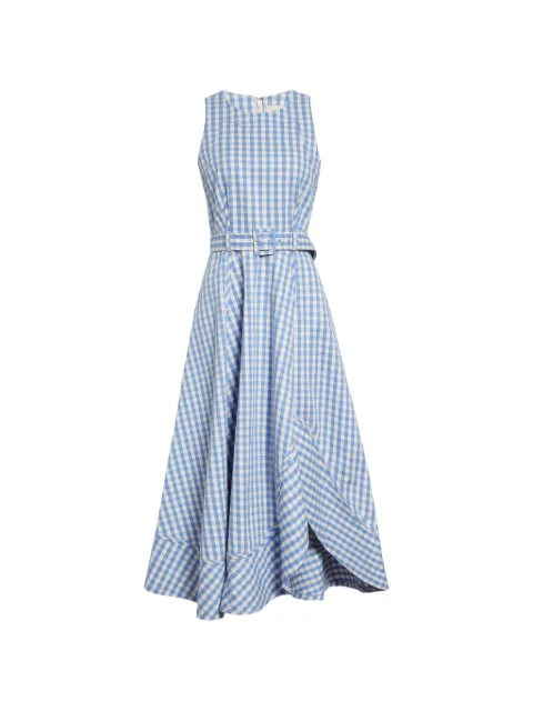 Cinq A Sept Zelda gingham-check midi dress Blue ZD242611759Z