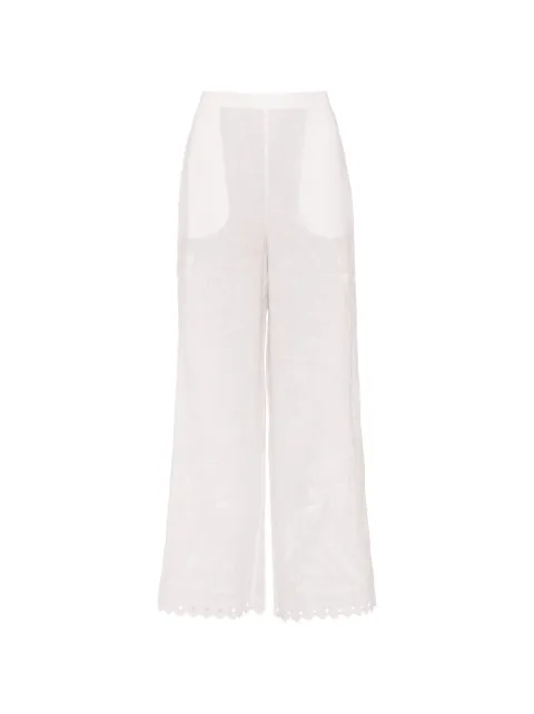 ERES Albatre embroidered linen trousers White 232650