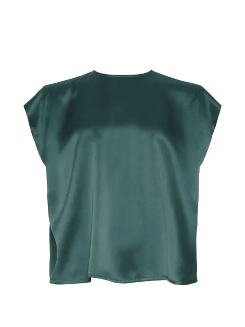 ERES Inversion silk cap-sleeve blouse Green 272651