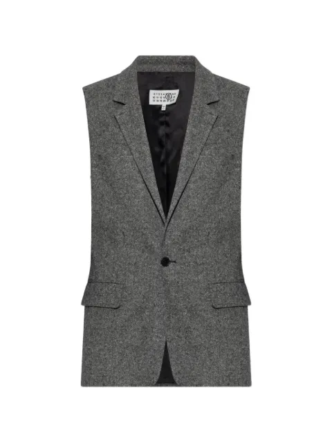 MM6 Maison Margiela mélange-effect tweed waistcoat Grey S52FB0107M36004