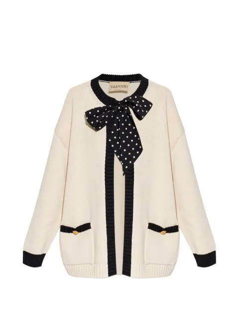 Valentino Garavani polka-dot bow-tie cardigan Neutrals 9B3KA16EABL
