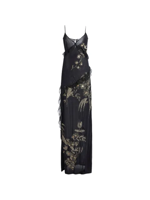 Wiederhoeft Arbe embroidered ruffled dress Black RTWS26WD213F169EMB644