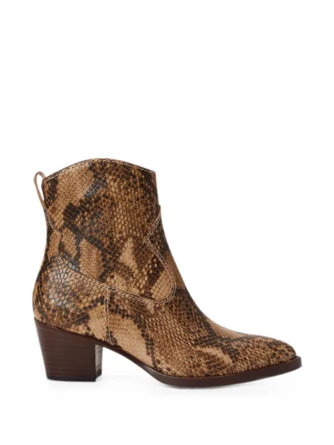 Lauren Ralph Lauren python-embossed leather ankle boots Brown 802P15700